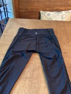 lululemon athletica Kids Black Performance Leggings with Subtle Logo